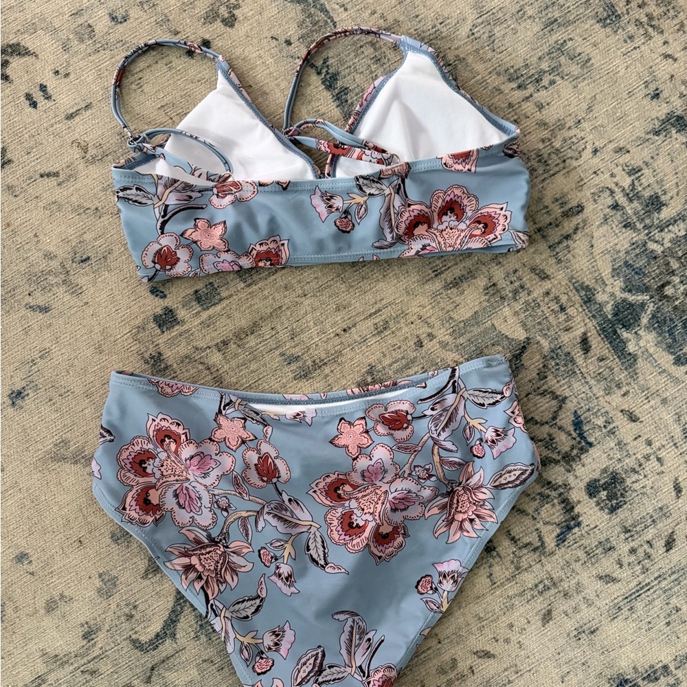 Floral Bikini - Blue and Pink - Picture 2 of 4